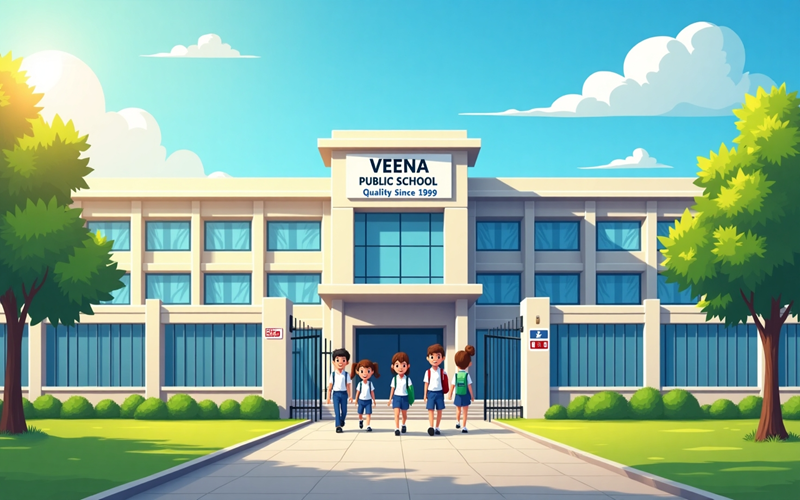 Students at Veena Public School